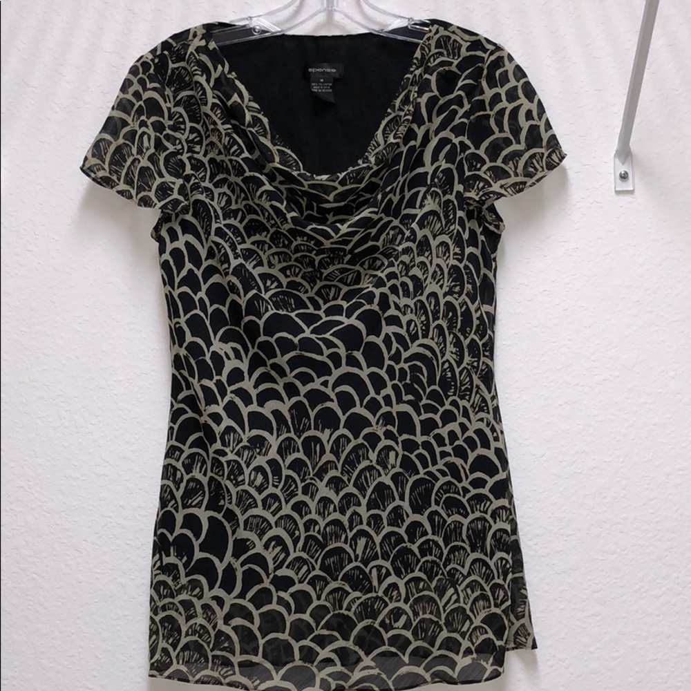 🦋NWOT Sheer Crepe Top with Cowl Neck